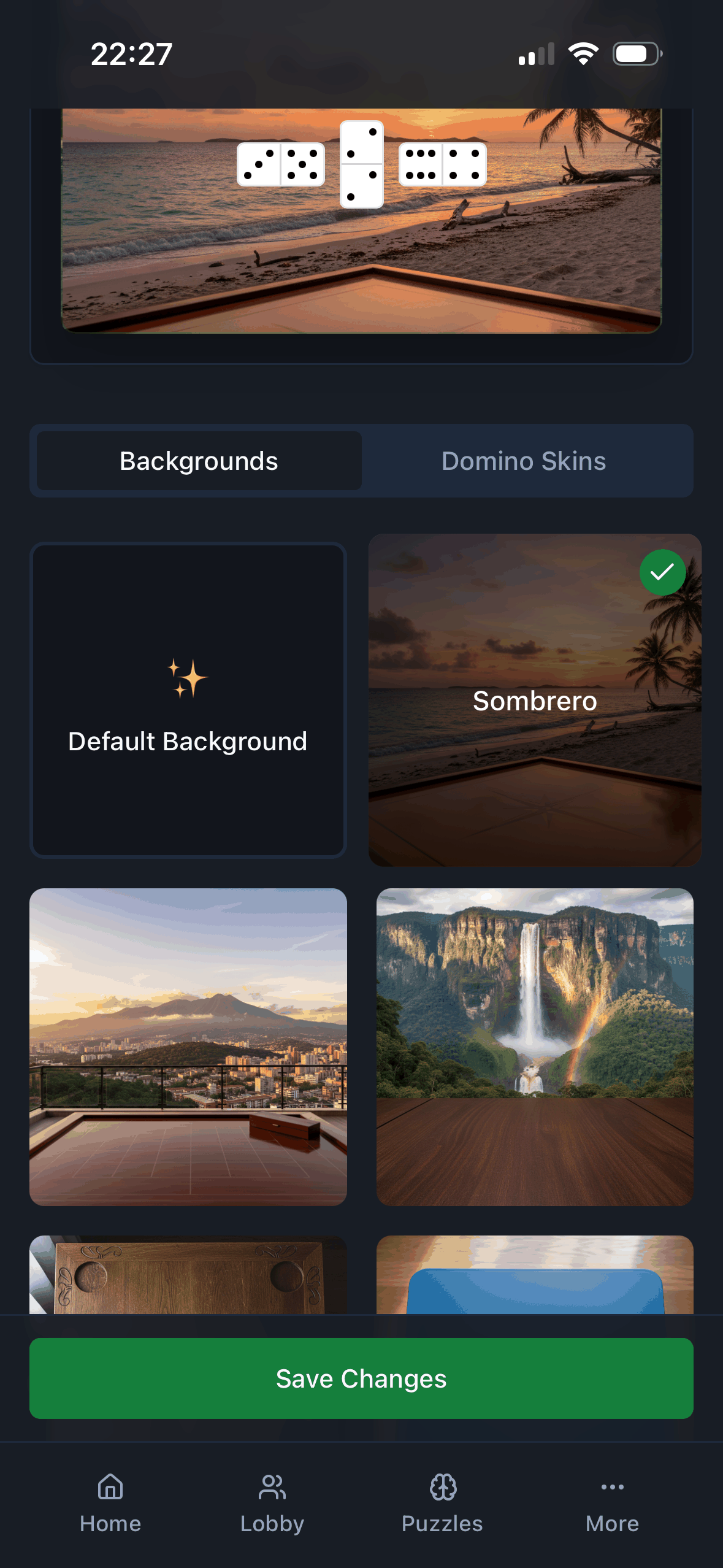 Theme and domino tile customization in play-domino